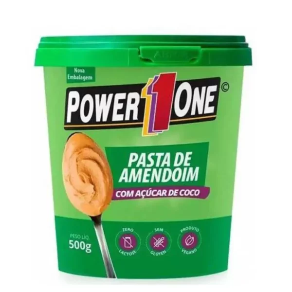Pasta de Amendoim Açucar de Coco - PowerOne - 500ml - Unid
